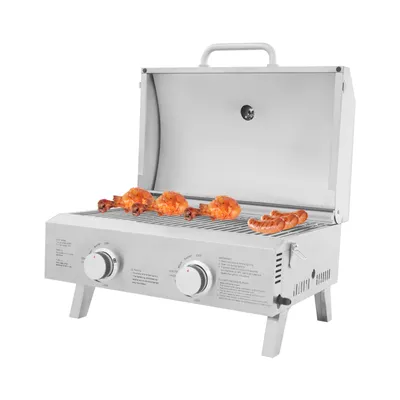 Produktbild von Gasgrill BBQ Edelstahl Freistehend faltender Grill im Freien Silber