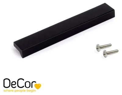 Image de Poignée pour meubles Xirivella L160mm entraxe 128mm Aluminium Anodisé noir - EMUCA - 9355567