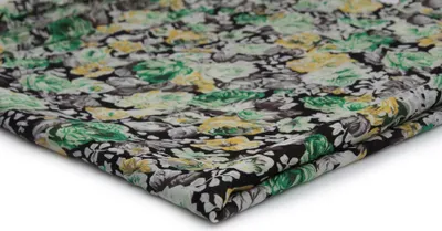 Obrázok produktu pre Potlačený šifón, vzor 16, zelené ruže 50 x 150 cm