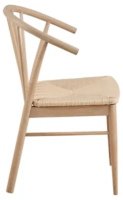 Image de Cassandra chaise de salle à manger avec accoudoirs bois blanc.