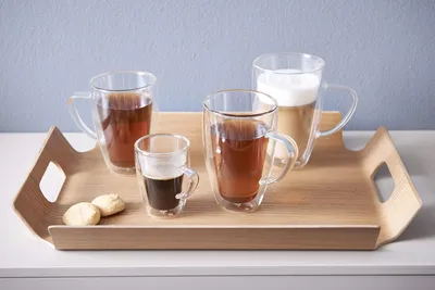 Doppelwandige Gläser mit Henkel, 2er-Set, 400 ml, Borosilikatglas