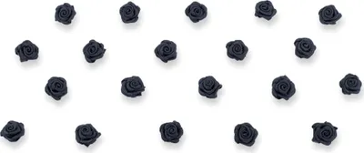 Satinrosen 10mm zum Basteln & Aufnähen 20 Stück Schwarz