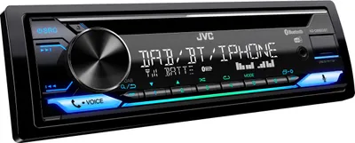 Produktbild von JVC KD-DB922BT, Schwarz, 1 DIN, 200 W, 7.1 Kanäle, 50 W, CD, CD-RW
