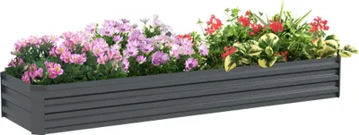 Produktbild von Garten Hochbeet - Rechteckiger Pflanzkasten - Verzinkter Stahl - 240 x 60 x 30 cm - Rostbeständig - Groß