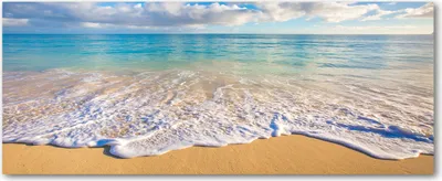 Produktbild von Tulup® Glas-Bild Wandbild aus Glas - 125x50 - Wandkunst - Wandbild hinter gehärtetem Sicherheitsglas - Dekorative Wand für Küche & Wohnzimmer  - Landschaften - Hawaiian Strand - Blau