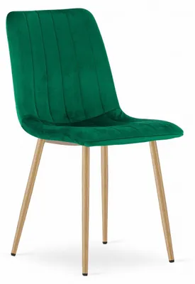 Immagine prodotto di Sedia LAVA in velluto verde scuro e gambe effetto legno
