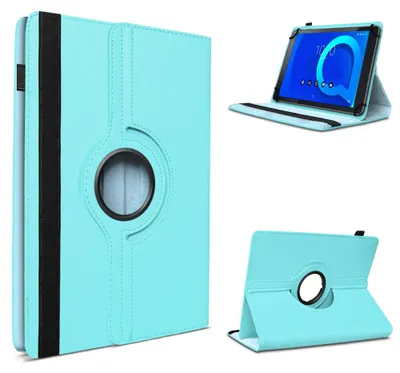 Produktbild von Tablet Hülle für Telekom T Tablet Tasche Schutzhülle Case 360 Grad Drehbar CoverFarbe 360 Uni:Türkis