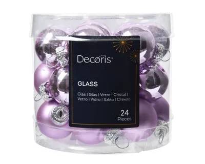 Produktbild von Weihnachtskugeln Glas 2,5cm 24 Stück - Helllila