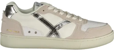 Zdjęcie produktu dla Stylowe białe damskie buty sportowe ze srebrnymi akcentami – czysty komfort
