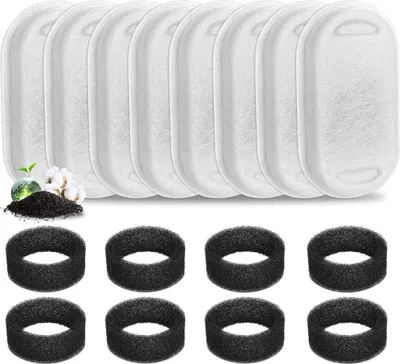 Produktbild von Katzenbrunnen Filter,8 Stück Ersatzfilter für Edelstahl Trinkbrunnen Katzen,Trinkbrunnenfilter Haustierfilter für Katzen und Hunde Wasserbrunnen