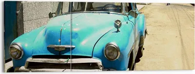 Produktbild von Bild auf Leinwand - Leinwandbild - Auto Klassiker Kuba Havanna - 150x50cm - Wand Bild - Wanddeko - Leinwanddruck - Bilder - Kunstdruck - Wanddekoration - Leinwand bilder - Wandkunst - CA150x50-1401
