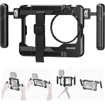 Produktbild von Neewer PA017 Handheld-Smartphone-Käfig mit 67-mm-Filteradapter
