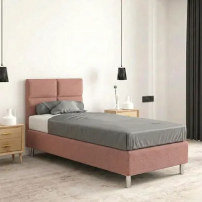Produktbild von Hotelbett 80x200 cm - Gelb - Polsterbett für Hotels und Pensionen - Boxspringbett - Wasserabweisend - Als Doppelbett Stellbar - SIMI