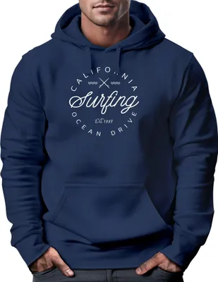 Produktbild von Hoodie Herren California Surfing Ocean Drive Summer Kapuzen-Pullover Männer Neverless® navy M