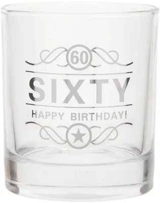 Spiritusglas 'Sixty Happy Birthday!' 350 ml, Geschenkbox