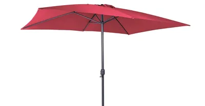 Produktbild von Sonnenschirm 300x200 cm UV30+ rechteckig Kurbelschirm Gartenschirm burgundrot Alu