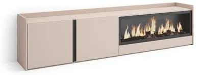 Produktbild von TV-Möbel Holzeffekt beige 212x35x50cm Kamin mit Feuereffekt XXL