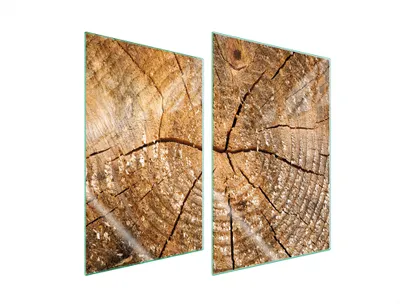 Immagine prodotto di Piastre copripiano cottura 2 pezzi 35x52 Vetroceramica copripiano cottura vetro tagliere legno marrone
