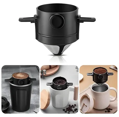 Kaffeefilter, faltbar, Edelstahl, wiederverwendbar, für Camping