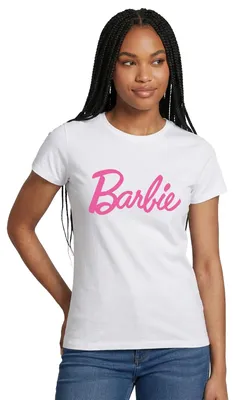 Produktbild von Spreadshirt Barbie Klassisches Logo Frauen T-Shirt, S, Weiß