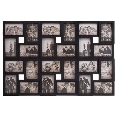 Produktbild von Springos® Bilderrahmen Fotocollage 24 Bilder Hoch-Querformat Kunststoffrahmen Mehrfachrahmen