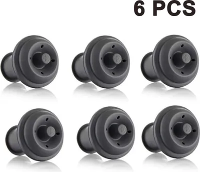 Produktbild von Vakuumstopfen 6er-Set Gummi-Weinstopfen für Wine Saver Vakuumpumpe Konservierer Flaschen-Gummikorken