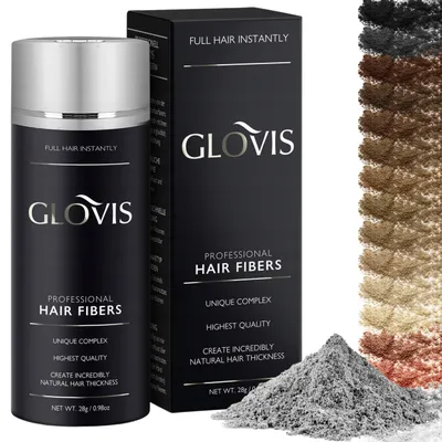 Zdjęcie produktu dla Włókna GLOVIS Hair Fibers 28g Mikrowłókna Zagęszczanie Łysienie Wypadanie Włosów Szybki Naturalny Efekt - Kolor SIWY