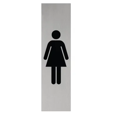 Image de Plaque de porte en aluminium CombiCraft Femmes avec ruban adhésif – 165 x 45 mm
