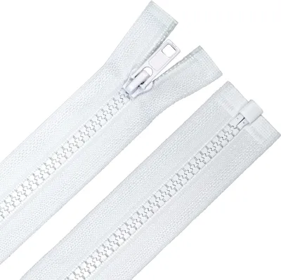 1 Reißverschluss Plastik-Kunststoff Profil 5mm 100 cm teilbar, Autolock, weiß