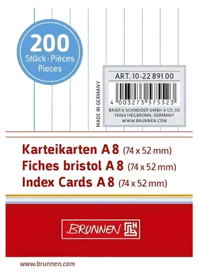 Produktbild von BRUNNEN Karteikarte A8 liniert weiss 200 St 102289100