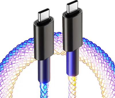 Obrázek produktu pro Nabíjecí a synchronizační USB-C / USB-C kabel s podsvícením a PD, 1 metr