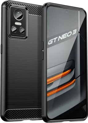 Image de Housse silicone carbone compatible Realme GT Neo 3 Case TPU Soft Handyhülle Cover Housse de protection noire