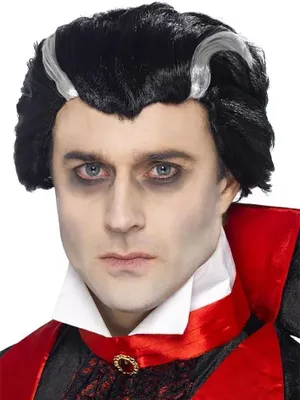 Produktbild von Graf Dracula Perücke mit weißen Strähnen