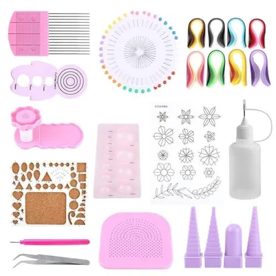 Produktbild von Papier Bastelset Quilling Kits mit Werkzeugen und Streifen für Anfänger und Fortgeschrittene