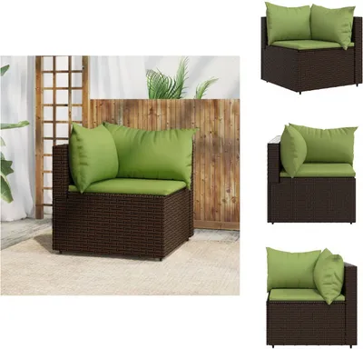 Produktbild von vidaXL Garten-Ecksofa mit Kissen Braun Poly Rattan - Gartensofas