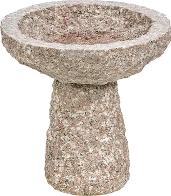 Produktbild von Dehner Vogeltränke, Vogelbad aus Granit, Ø 35 cm, Höhe 35 cm, 24.2 kg, grau / braun