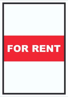 Produktbild von For Rent Schild mit Text Verkaufsschild hochkant A6 Rückseite selbstklebend
