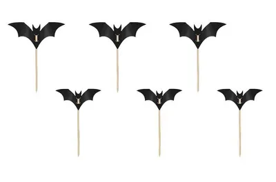 Zdjęcie produktu dla Dekoracje Halloweenowe Muffinkowe - Nietoperze 6 sztuk | Stylowe akcenty na przyjęcia
