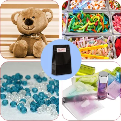Produktbild von 20 Kleine Schwarze Papiertüten - Kraftpapiertüten zum Befüllen - Kinderpartytüten - Lunchtüten - Geburtstagsgeschenktüten mit 20 Aufklebern
