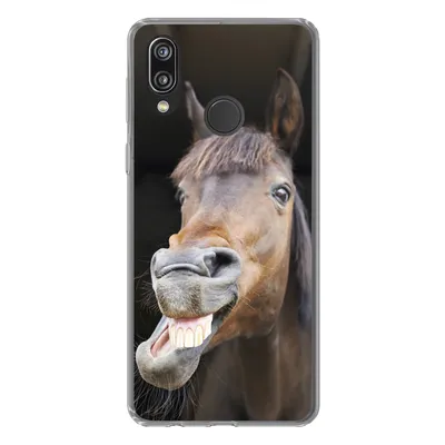 Produktbild von MuchoWow® Handyhülle Schutzhülle Hülle für Huawei P20 Lite (2020) Pferd - Lustig - Stall - Kinder - Jungen - Mädchen - Kinder Silikon Softcase Handy Hülle - Kartenhalter