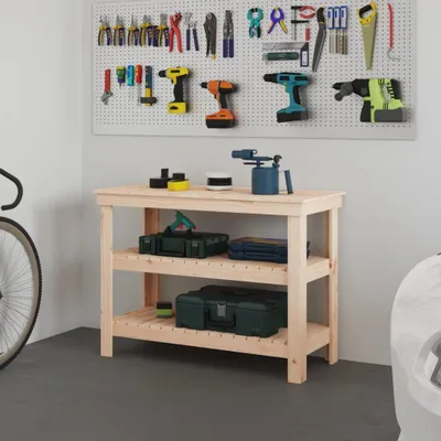Immagine prodotto di vidaXL Banco da lavoro 110,5x50x80 cm in legno di pino massiccio