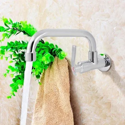 Obrázek produktu pro Nástěnná baterie na studenou vodu do kuchyně a koupelny – ocel (G 1/2 palce, typ A, 25 cm)