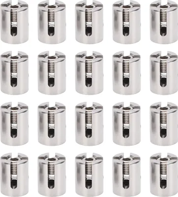Obrázek produktu pro 20 křížových kabelových svorek z nerezové oceli T316 pro 3 mm (1/8 palce) lana nebo upevnění tyčí, sada nástěnných mříží