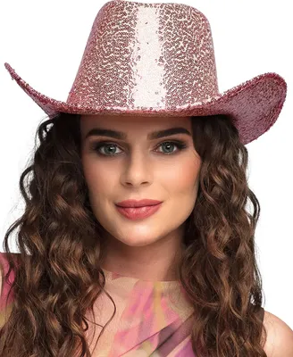 Produktbild von Cowboyhut "Rodeo Party" | Glitzer Hut Farbe: Rosa