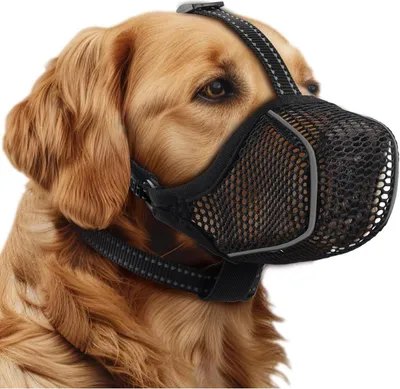 Produktbild von Hund Maulkorb Mesh Soft atmungsaktiv reflektierend einstellbar für kleine mittlere große Hunde