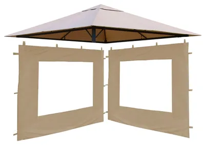 Immagine prodotto di Tetto di ricambio e 2 pannelli laterali per gazebo da giardino 3x3 metri, colore sabbia