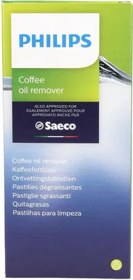 Packaging for Philips Coffee oil remover tablets.