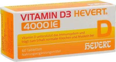 Produktbild von VITAMIN D3 HEVERT 4000 I.E. Tabletten 60St PZN 11295458