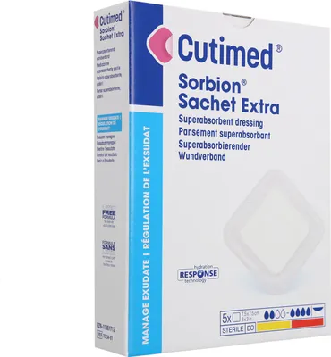 Zdjęcie produktu dla Cutimed Sorbion Sachet Extra Opatrunek na ranę 7,5x7,5 cm 5 szt