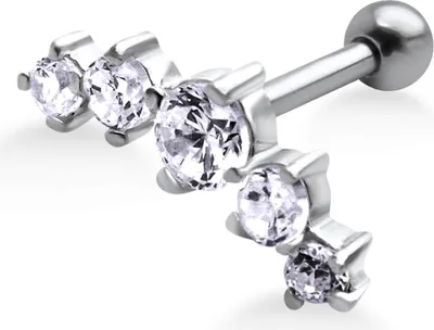Produktbild von Helix Ohrpiercing 925 Sterling Silber mit Zirkoniasteinen in verschiedenen Farben Verschlusskugel - 3 mm Farbe - Helllila